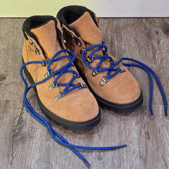 Sorel Madison Hiker Boots Shoes Camel Tan Leather Waterproof Youth Lace Up 2 New - Picture 1 of 6